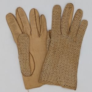Vintage Regent Leather & Crochet Gloves